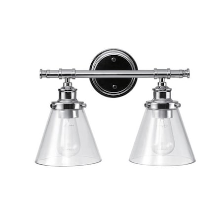 Globe Electric Globe Electric Parker Chrome 2 lights Incandescent Vanity Light Wall Mount 51412